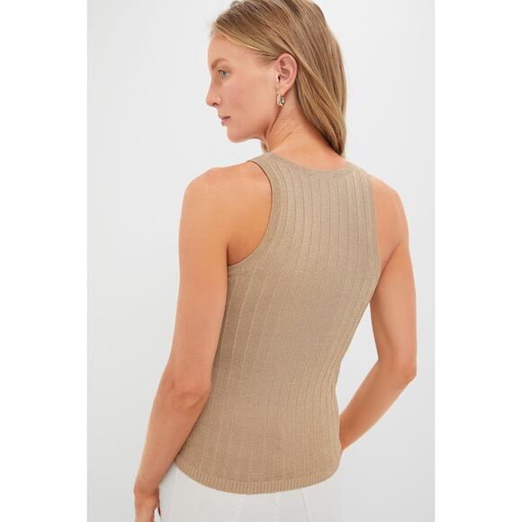 TUCKERNUCK Gold Metallic Knit Ari Tank Size M NWT Retail $88 Tuckernuck - Picture 2 of 8